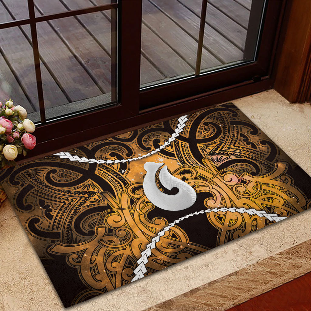 Maori Matariki Hei Matau Kowhai Rubber Doormat Maori Kowhaiwhai Pattern Galaxy