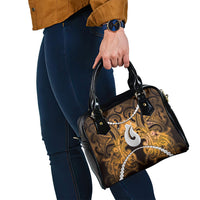 Maori Matariki Hei Matau Kowhai Shoulder Handbag Maori Kowhaiwhai Pattern Galaxy