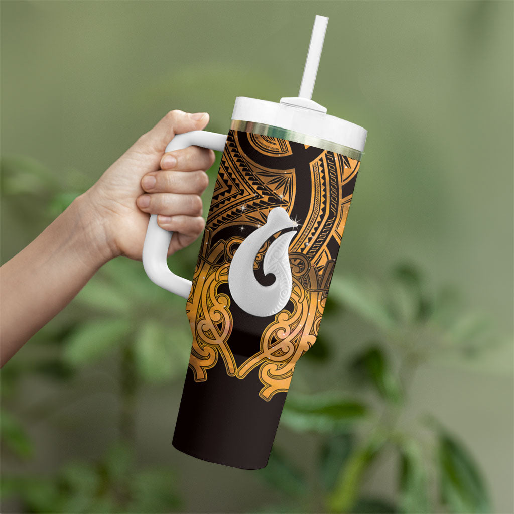 Personalised Maori Matariki Hei Matau Kowhai Tumbler With Handle Maori Kowhaiwhai Pattern Galaxy