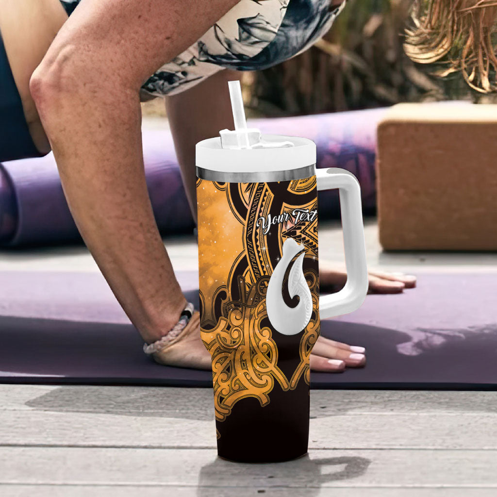 Personalised Maori Matariki Hei Matau Kowhai Tumbler With Handle Maori Kowhaiwhai Pattern Galaxy