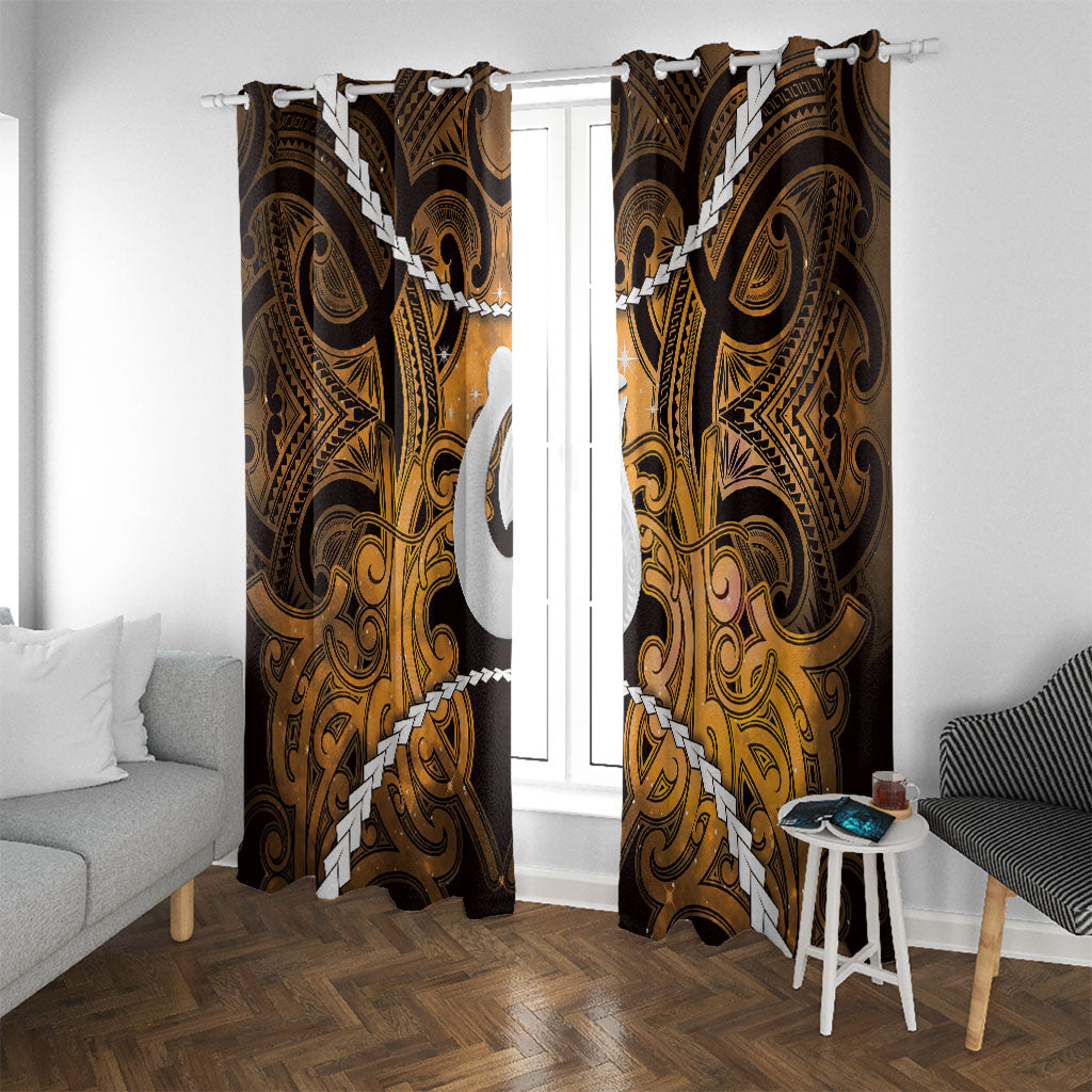 Maori Matariki Hei Matau Kowhai Window Curtain Maori Kowhaiwhai Pattern Galaxy