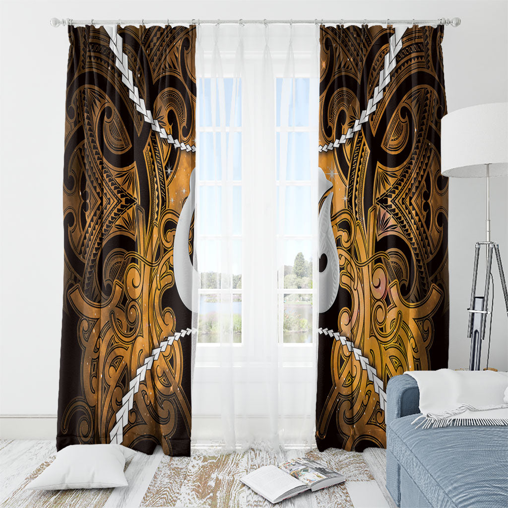 Maori Matariki Hei Matau Kowhai Window Curtain Maori Kowhaiwhai Pattern Galaxy