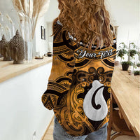 Personalised Maori Matariki Hei Matau Kowhai Women Casual Shirt Maori Kowhaiwhai Pattern Galaxy LT01 - Polynesian Pride