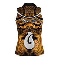 Personalised Maori Matariki Hei Matau Kowhai Women Sleeveless Polo Shirt Maori Kowhaiwhai Pattern Galaxy LT01 - Polynesian Pride
