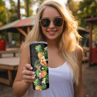 Hawaii Pineapple Tropical Skinny Tumbler Colorful Hibiscus Plumeria LT01 - Polynesian Pride