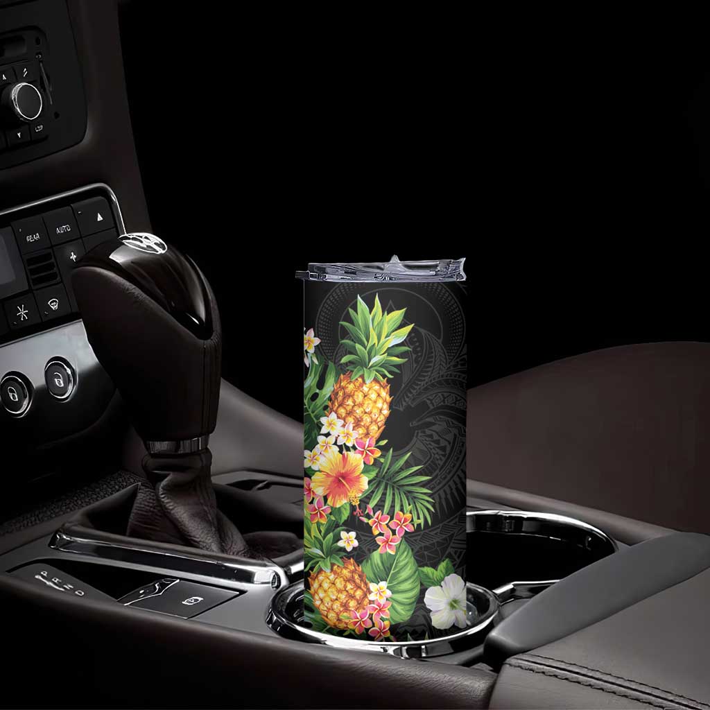 Hawaii Pineapple Tropical Skinny Tumbler Colorful Hibiscus Plumeria LT01 - Polynesian Pride