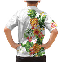 Hawaii Pineapple Tropical Family Matching Mermaid Dress and Hawaiian Shirt Luminous Hibiscus Plumeria LT01 - Polynesian Pride