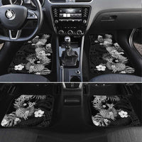 Hawaii Pineapple Tropical Car Mats Neutral Hibiscus Plumeria LT01 Set 4pcs Black - Polynesian Pride