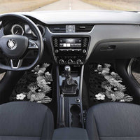 Hawaii Pineapple Tropical Car Mats Neutral Hibiscus Plumeria LT01 Set 2pcs - Front Black - Polynesian Pride