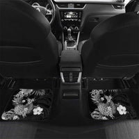 Hawaii Pineapple Tropical Car Mats Neutral Hibiscus Plumeria LT01 Set 2pcs - Back Black - Polynesian Pride