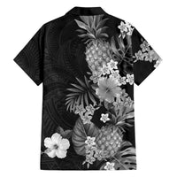 Hawaii Pineapple Tropical Family Matching Off The Shoulder Long Sleeve Dress and Hawaiian Shirt Neutral Hibiscus Plumeria LT01 - Polynesian Pride