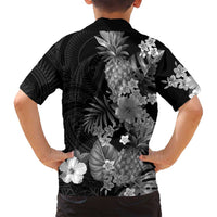 Hawaii Pineapple Tropical Family Matching Off Shoulder Maxi Dress and Hawaiian Shirt Neutral Hibiscus Plumeria LT01 - Polynesian Pride