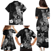Hawaii Pineapple Tropical Family Matching Puletasi and Hawaiian Shirt Neutral Hibiscus Plumeria LT01 - Polynesian Pride