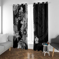 Hawaii Pineapple Tropical Window Curtain Neutral Hibiscus Plumeria