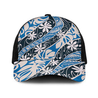 Ninamu Tahiti Tiare Monstera Baseball Net Cap Polynesian Pattern Curve Style - Polynesian Pride