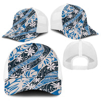 Ninamu Tahiti Tiare Monstera Baseball Net Cap Polynesian Pattern Curve Style - Polynesian Pride