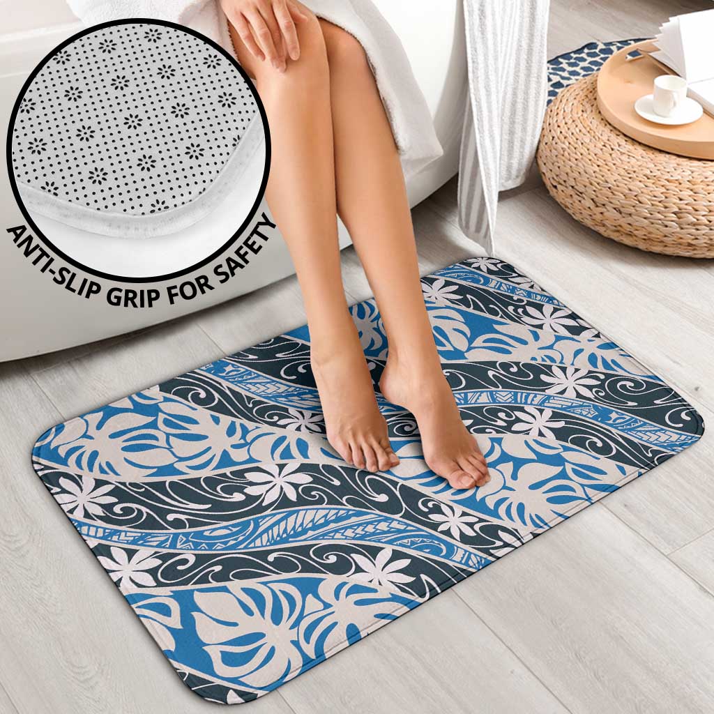 Ninamu Tahiti Tiare Monstera Bathroom Set Polynesian Pattern Curve Style - Polynesian Pride