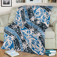 Ninamu Tahiti Tiare Monstera Blanket Polynesian Pattern Curve Style - Polynesian Pride