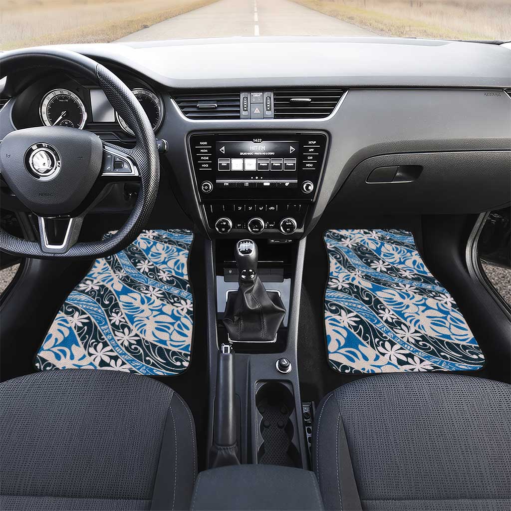 Ninamu Tahiti Tiare Monstera Car Mats Polynesian Pattern Curve Style - Polynesian Pride
