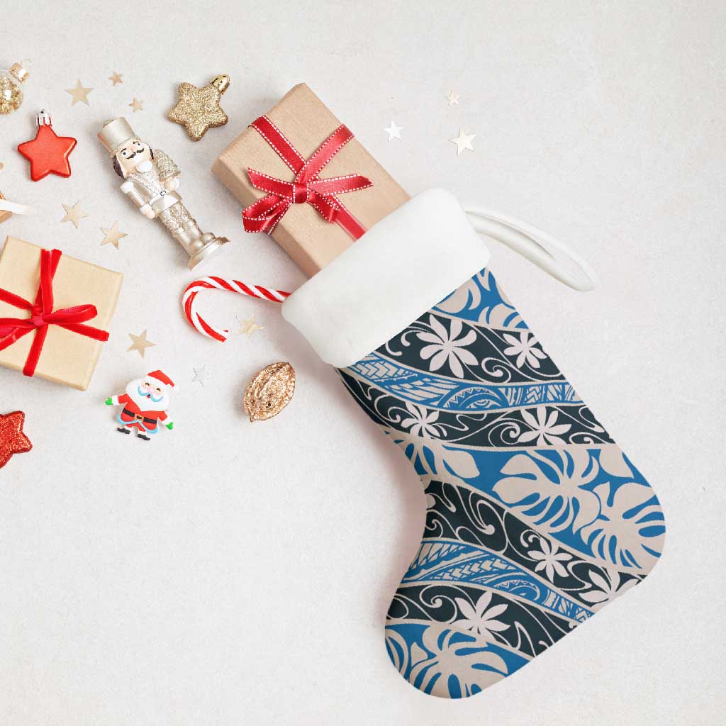 Ninamu Tahiti Tiare Monstera Christmas Stocking Polynesian Pattern Curve Style - Polynesian Pride