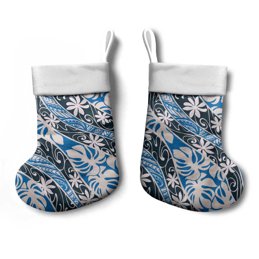 Ninamu Tahiti Tiare Monstera Christmas Stocking Polynesian Pattern Curve Style - Polynesian Pride