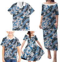 Ninamu Tahiti Tiare Monstera Family Matching Puletasi and Hawaiian Shirt Polynesian Pattern Curve Style LT01 - Polynesian Pride