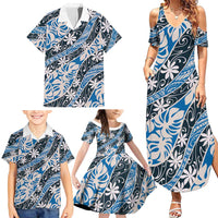Ninamu Tahiti Tiare Monstera Family Matching Summer Maxi Dress and Hawaiian Shirt Polynesian Pattern Curve Style LT01 - Polynesian Pride