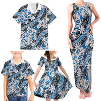 Ninamu Tahiti Tiare Monstera Family Matching Tank Maxi Dress and Hawaiian Shirt Polynesian Pattern Curve Style LT01 - Polynesian Pride