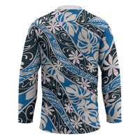 Ninamu Tahiti Tiare Monstera Hockey Jersey Polynesian Pattern Curve Style LT01 - Polynesian Pride