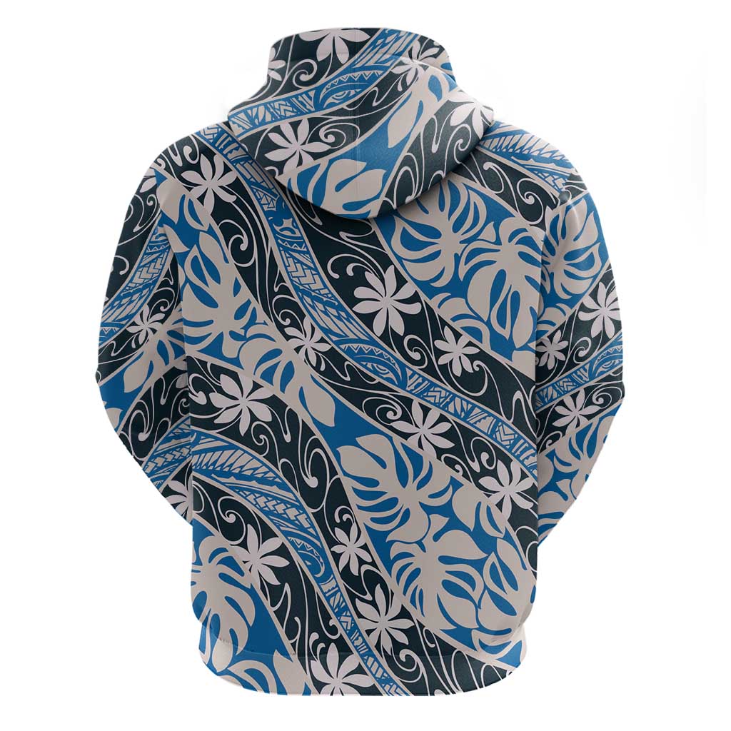 Ninamu Tahiti Tiare Monstera Hoodie Polynesian Pattern Curve Style - Polynesian Pride