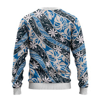 Ninamu Tahiti Tiare Monstera Ugly Christmas Sweater Polynesian Pattern Curve Style - Polynesian Pride