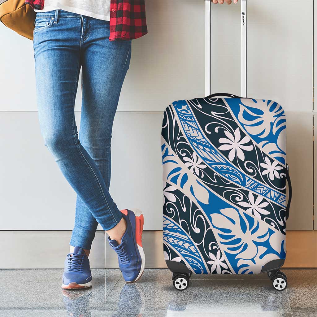Ninamu Tahiti Tiare Monstera Luggage Cover Polynesian Pattern Curve Style - Polynesian Pride