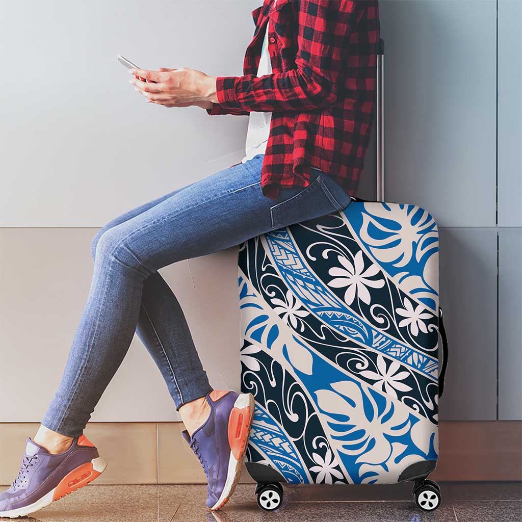 Ninamu Tahiti Tiare Monstera Luggage Cover Polynesian Pattern Curve Style - Polynesian Pride