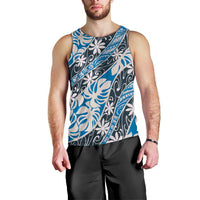 Ninamu Tahiti Tiare Monstera Men Tank Top Polynesian Pattern Curve Style LT01 - Polynesian Pride