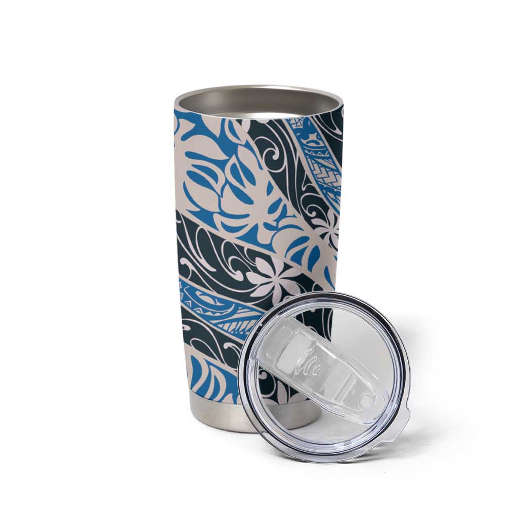 Ninamu Tahiti Tiare Monstera Tumbler Cup Polynesian Pattern Curve Style LT01 - Polynesian Pride