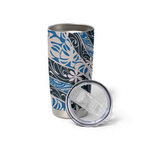 Ninamu Tahiti Tiare Monstera Tumbler Cup Polynesian Pattern Curve Style LT01 - Polynesian Pride