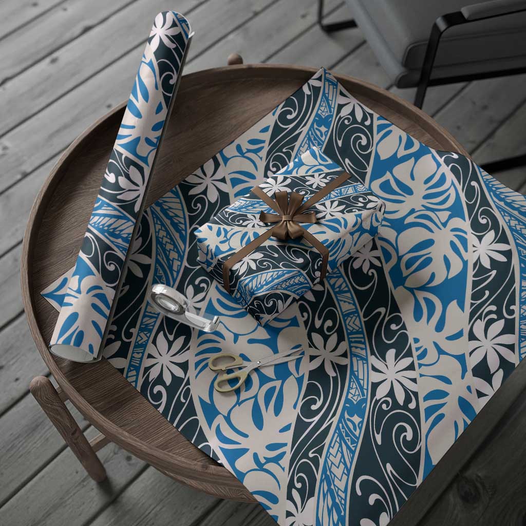 Ninamu Tahiti Tiare Monstera Wrapping Paper Polynesian Pattern Curve Style - Polynesian Pride