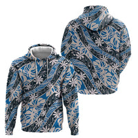 Ninamu Tahiti Tiare Monstera Zip Hoodie Polynesian Pattern Curve Style LT01 - Polynesian Pride
