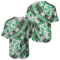 Matie Tahiti Tiare Monstera Baseball Jersey Polynesian Pattern Curve Style - Polynesian Pride