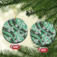 Matie Tahiti Tiare Monstera Ceramic Ornament Polynesian Pattern Curve Style - Polynesian Pride