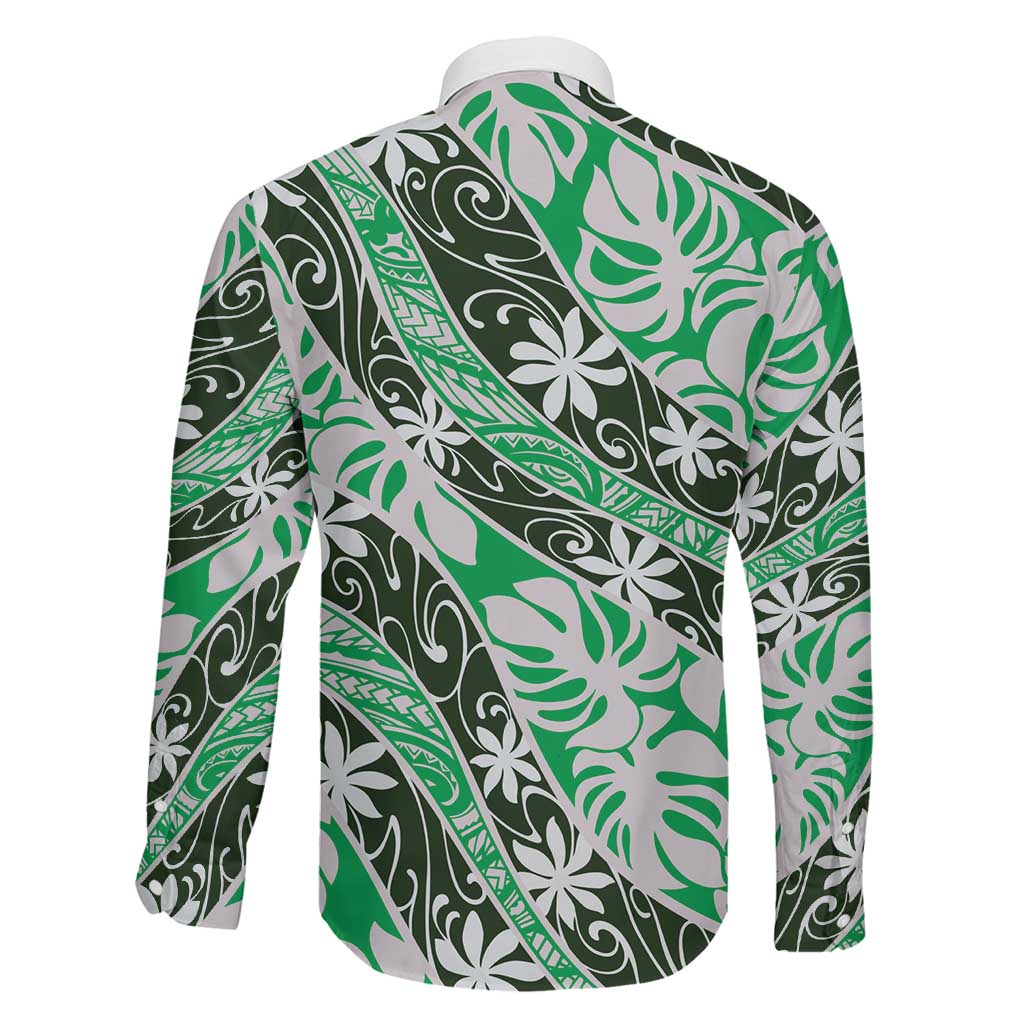Matie Tahiti Tiare Monstera Family Matching Puletasi and Hawaiian Shirt Polynesian Pattern Curve Style LT01 - Polynesian Pride