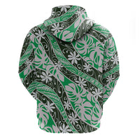 Matie Tahiti Tiare Monstera Hoodie Polynesian Pattern Curve Style LT01 - Polynesian Pride