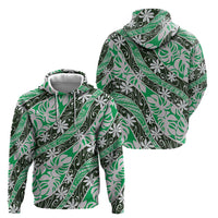 Matie Tahiti Tiare Monstera Hoodie Polynesian Pattern Curve Style LT01 - Polynesian Pride