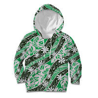 Matie Tahiti Tiare Monstera Kid Hoodie Polynesian Pattern Curve Style - Polynesian Pride