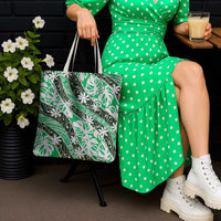 Matie Tahiti Tiare Monstera Tote Bag Polynesian Pattern Curve Style LT01 - Polynesian Pride