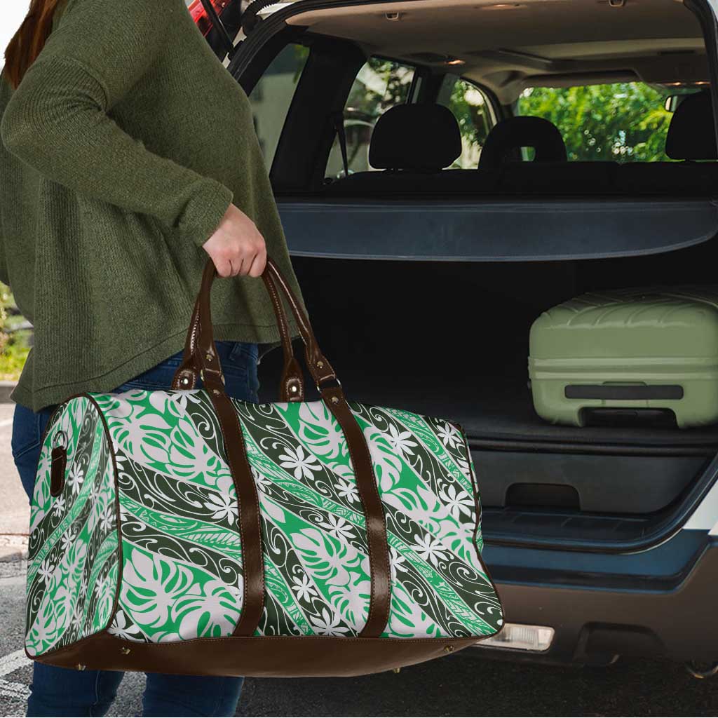 Matie Tahiti Tiare Monstera Travel Bag Polynesian Pattern Curve Style - Polynesian Pride