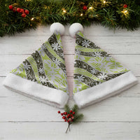 Olive Tahiti Tiare Monstera Christmas Santa Hat Polynesian Pattern Curve Style LT01 - Polynesian Pride