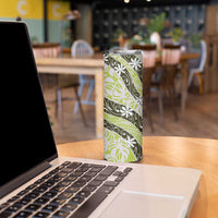 Olive Tahiti Tiare Monstera Skinny Tumbler Polynesian Pattern Curve Style - Polynesian Pride