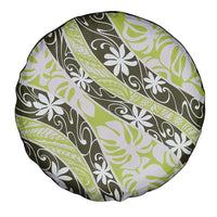 Olive Tahiti Tiare Monstera Spare Tire Cover Polynesian Pattern Curve Style LT01 - Polynesian Pride