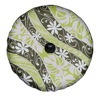 Olive Tahiti Tiare Monstera Spare Tire Cover Polynesian Pattern Curve Style LT01 - Polynesian Pride